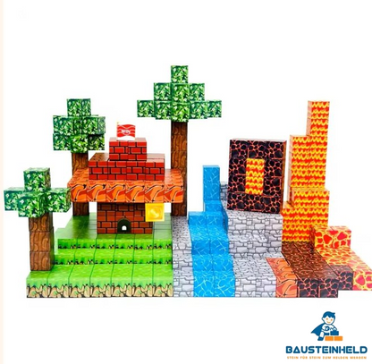 Magnetische Bausteine Set – 3D Pixel Bauspielzeug für Kinder ab 3 Jahren | Bausteinheld